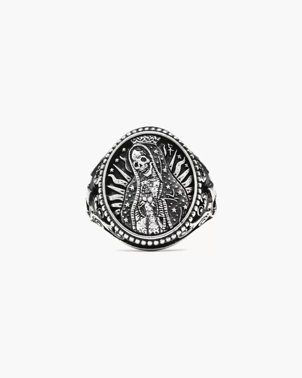 Nove25 Anello Chevalier Santa Muerte In Argento