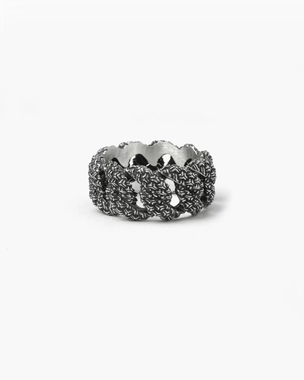 Nove25 Anello Grumetta Texture 3D In Argento
