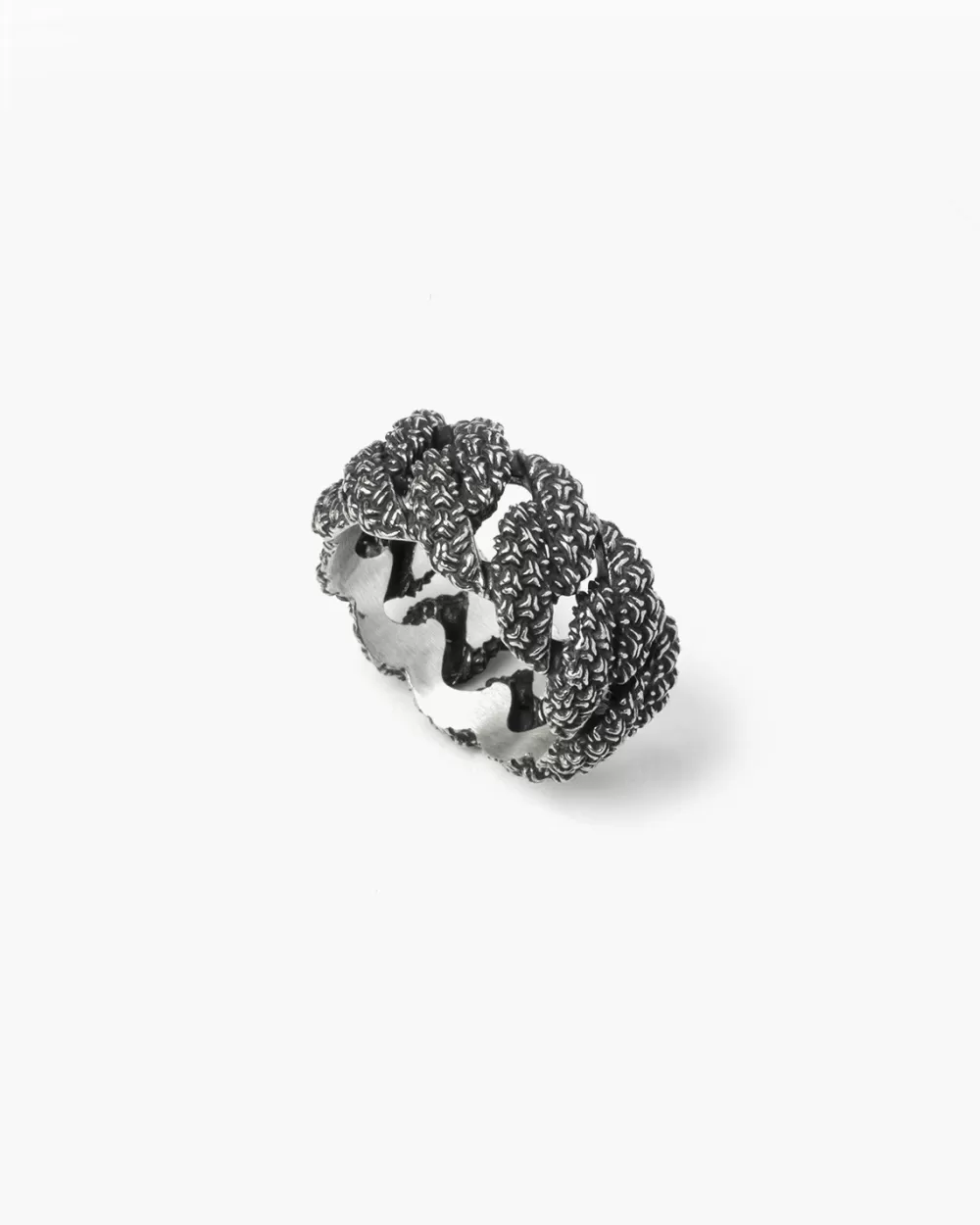 Nove25 Anello Grumetta Texture 3D In Argento