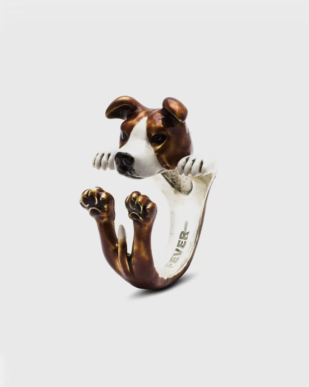 Nove25 Anello Hug American Staffordshire Smaltato