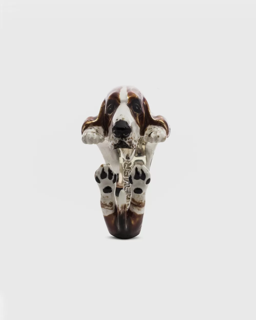 Nove25 Anello Hug Basset Hound Smaltato