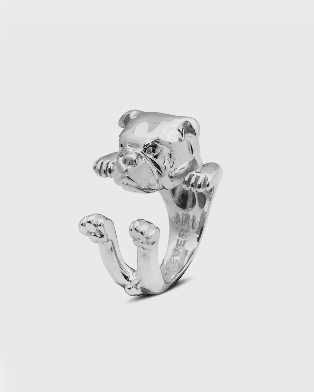 Nove25 Anello Hug Bulldog Inglese In Argento