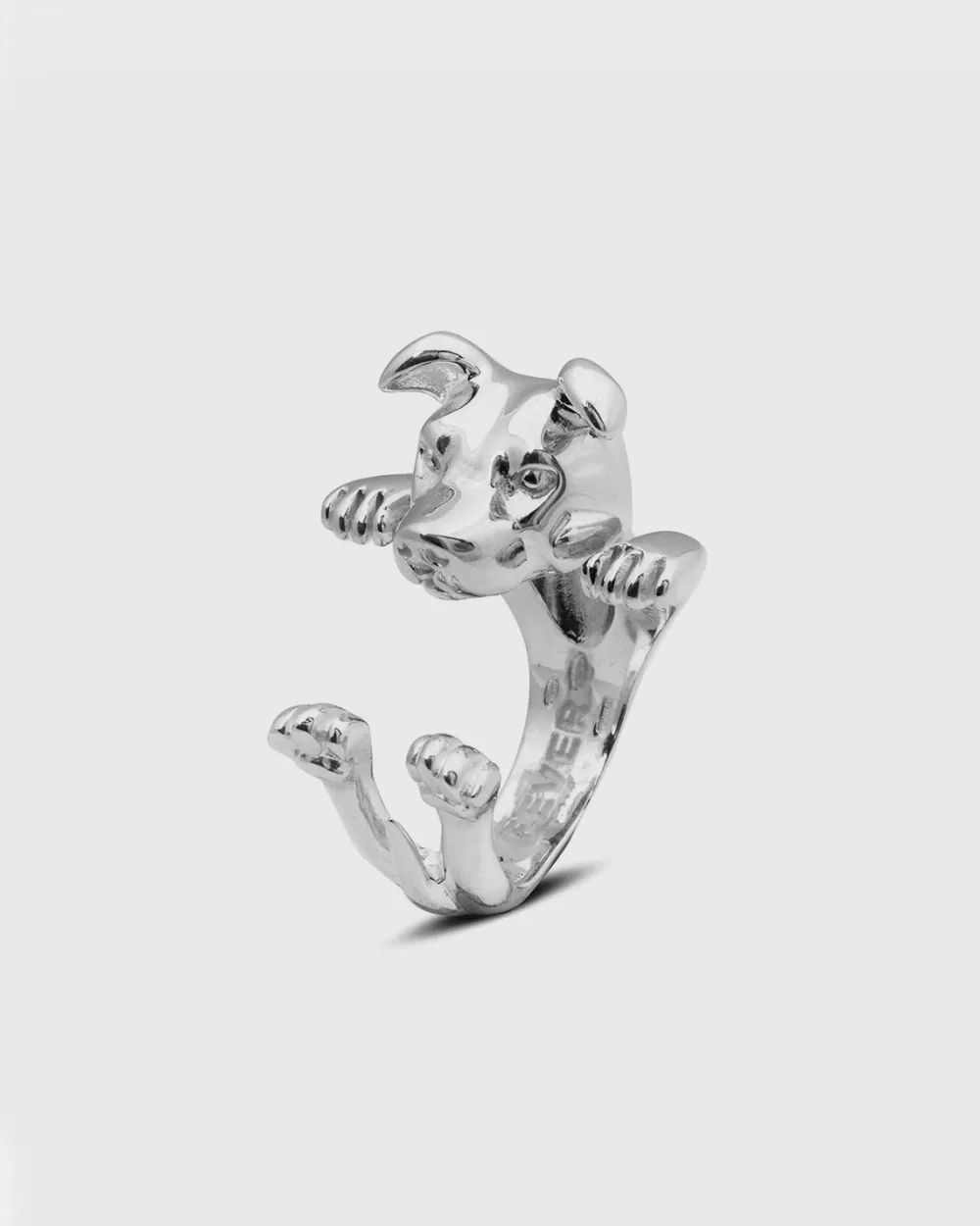 Nove25 Anello Hug Cane American Staffordshire In Argento