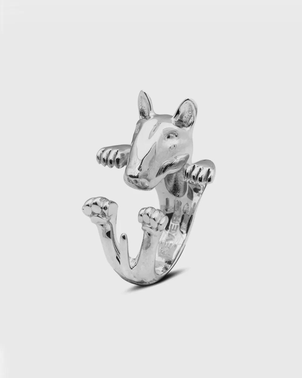 Nove25 Anello Hug Cane Bull Terrier In Argento