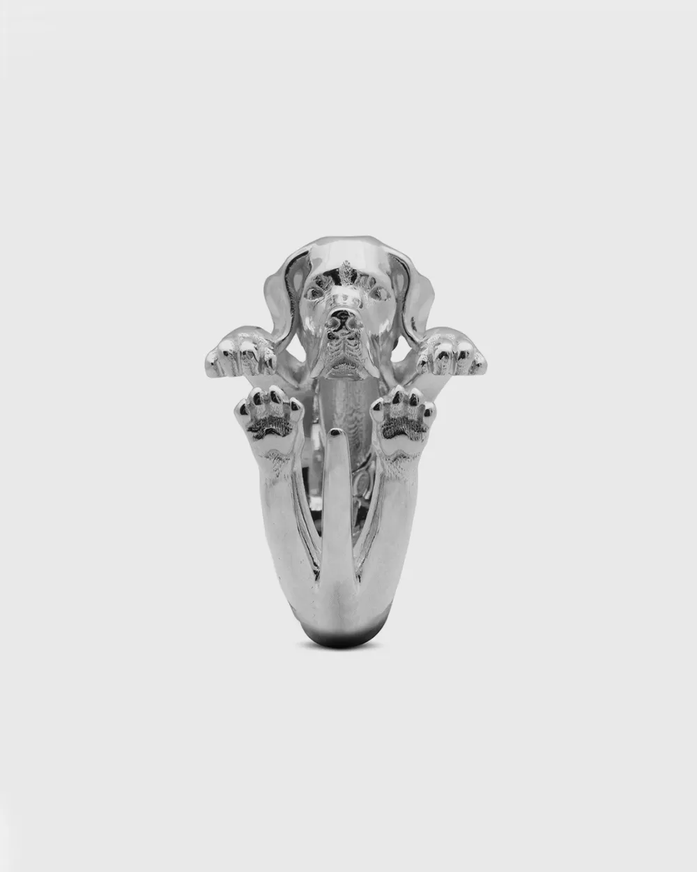 Nove25 Anello Hug Cane Pointer In Argento