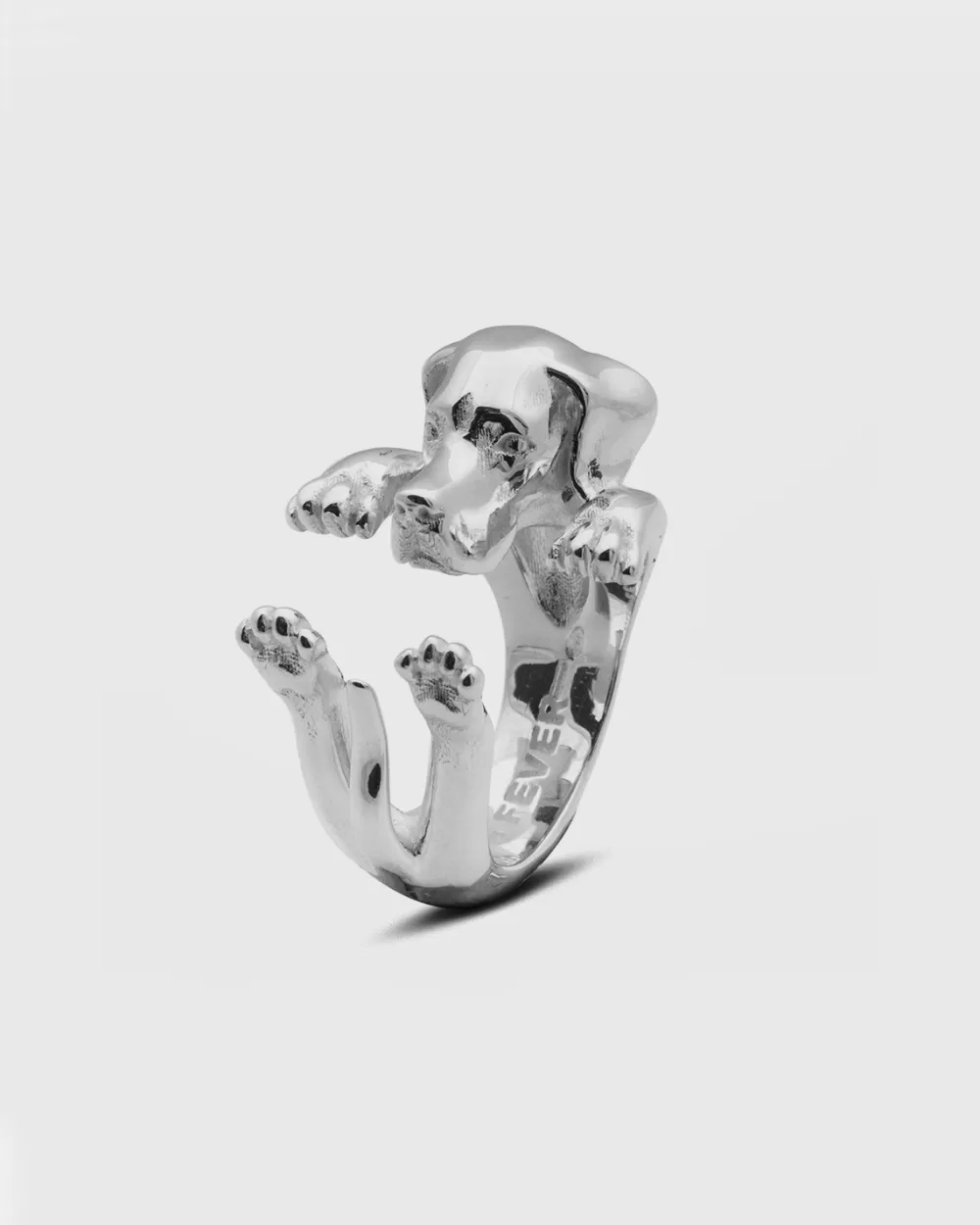 Nove25 Anello Hug Cane Pointer In Argento