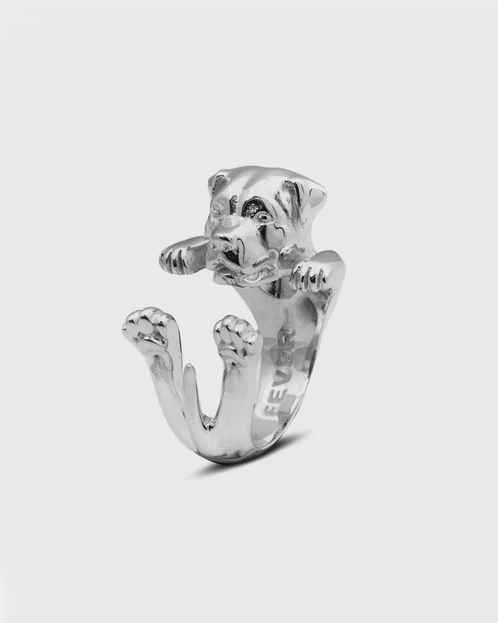 Nove25 Anello Hug Cane Rottweiler In Argento