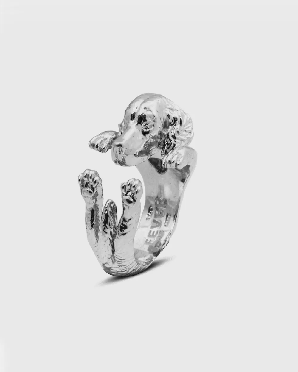Nove25 Anello Hug Cane Setter In Argento