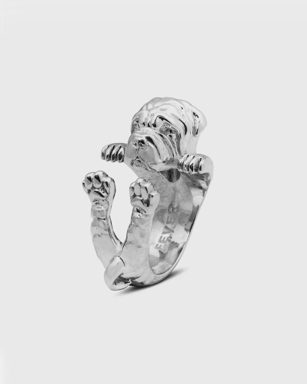 Nove25 Anello Hug Cane Shar Pei In Argento