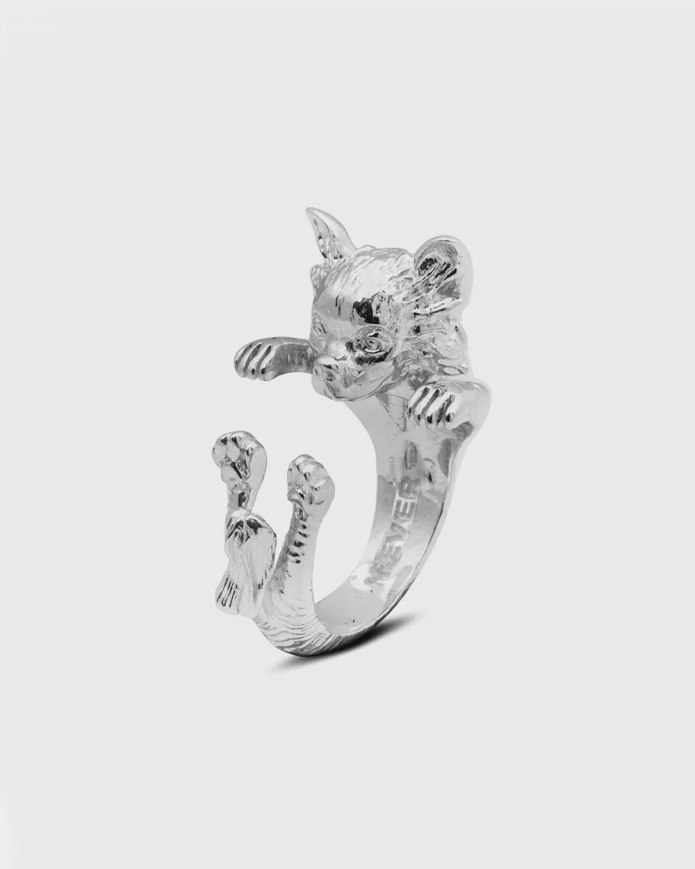 Nove25 Anello Hug Chihuahua Pelo Lungo In Argento