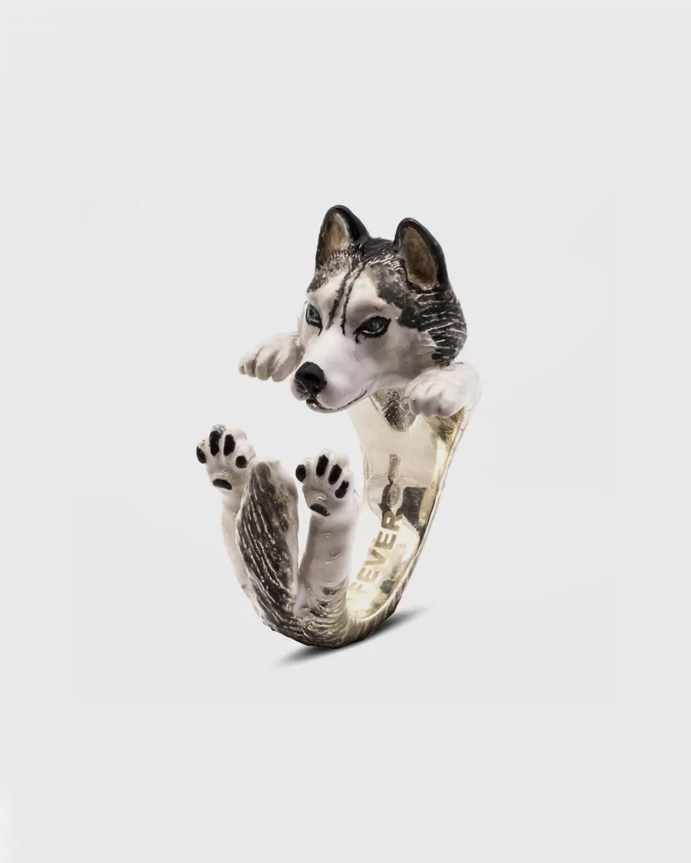 Nove25 Anello Hug Siberian Husky Smaltato