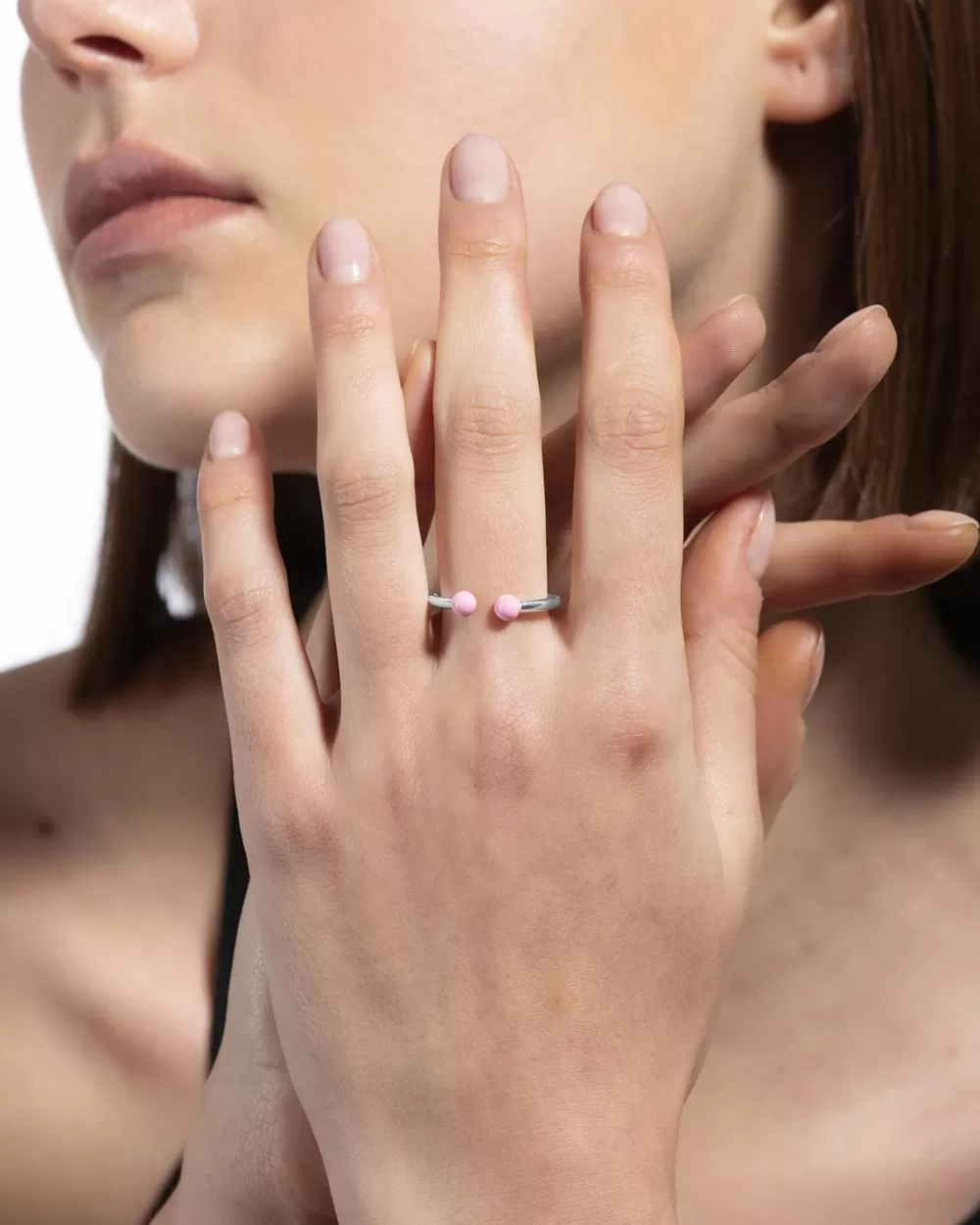 Nove25 Anello Piercing Sfere Grande Rosa