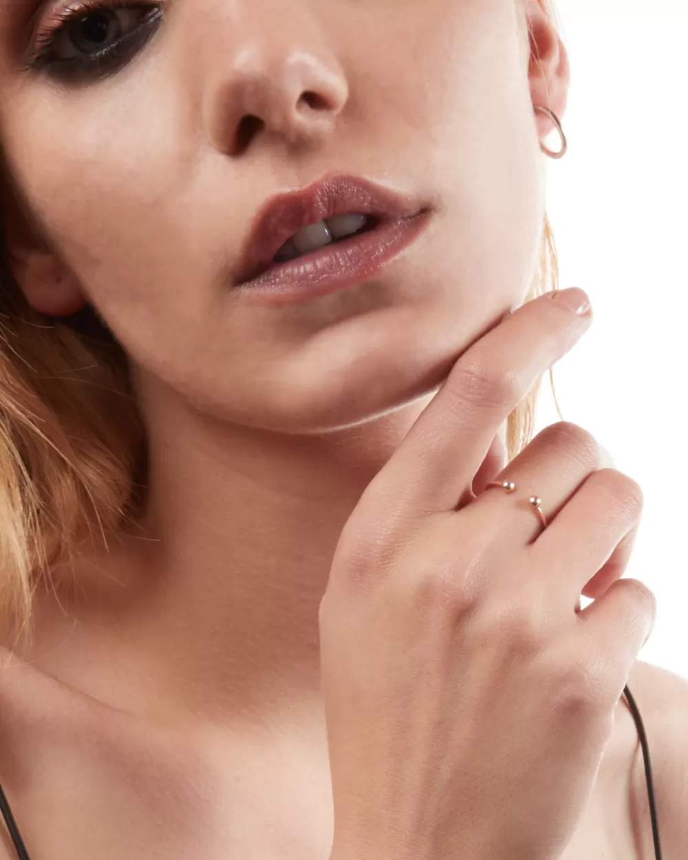 Nove25 Anello Piercing Sfere Placcato Oro Rosa