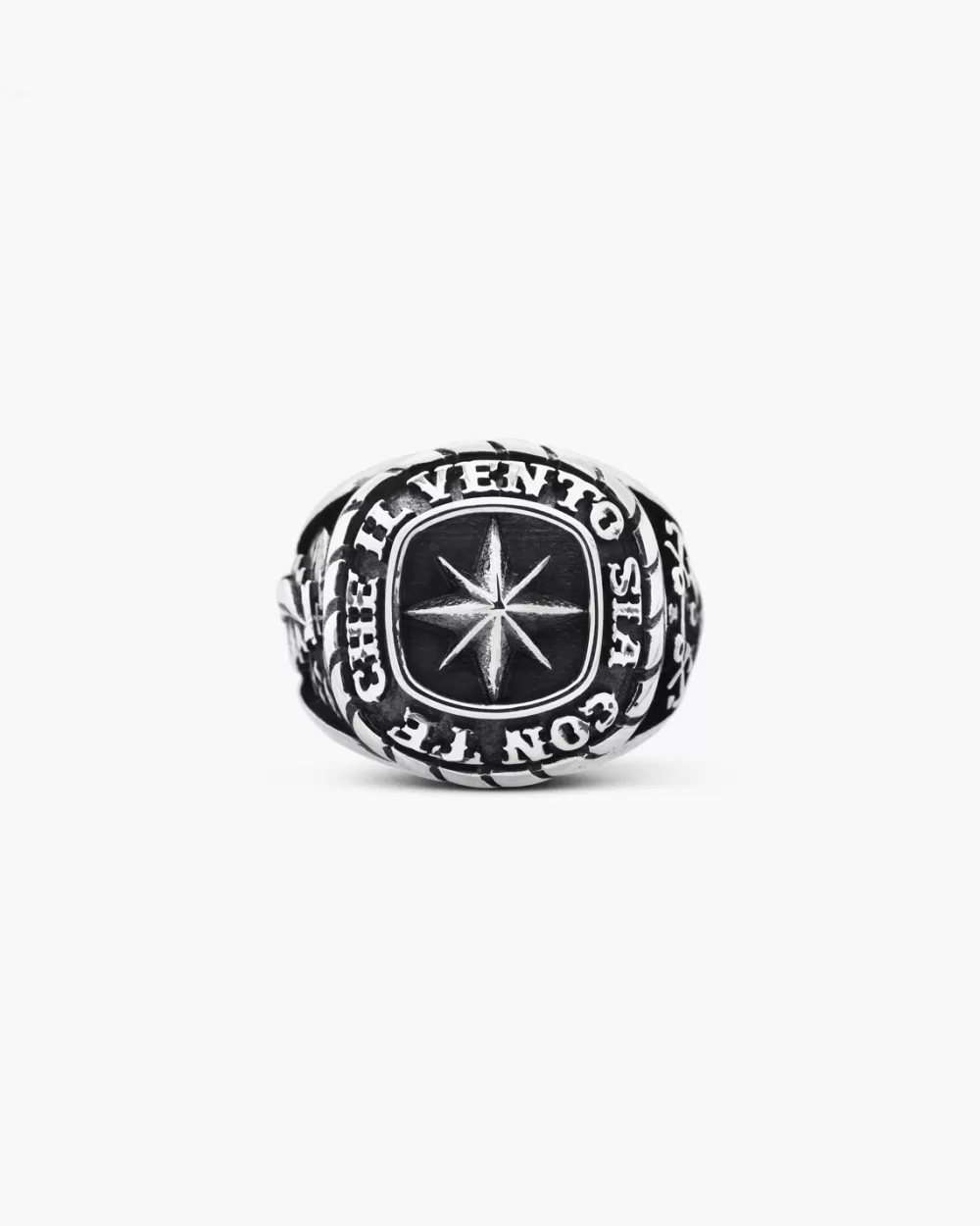 Nove25 Anello Rosa Dei Venti Traditional In Argento