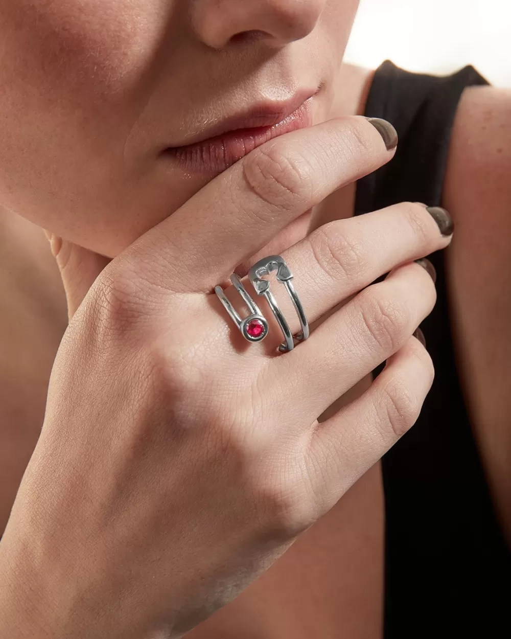 Nove25 Anello Unbreakable Pin In Argento