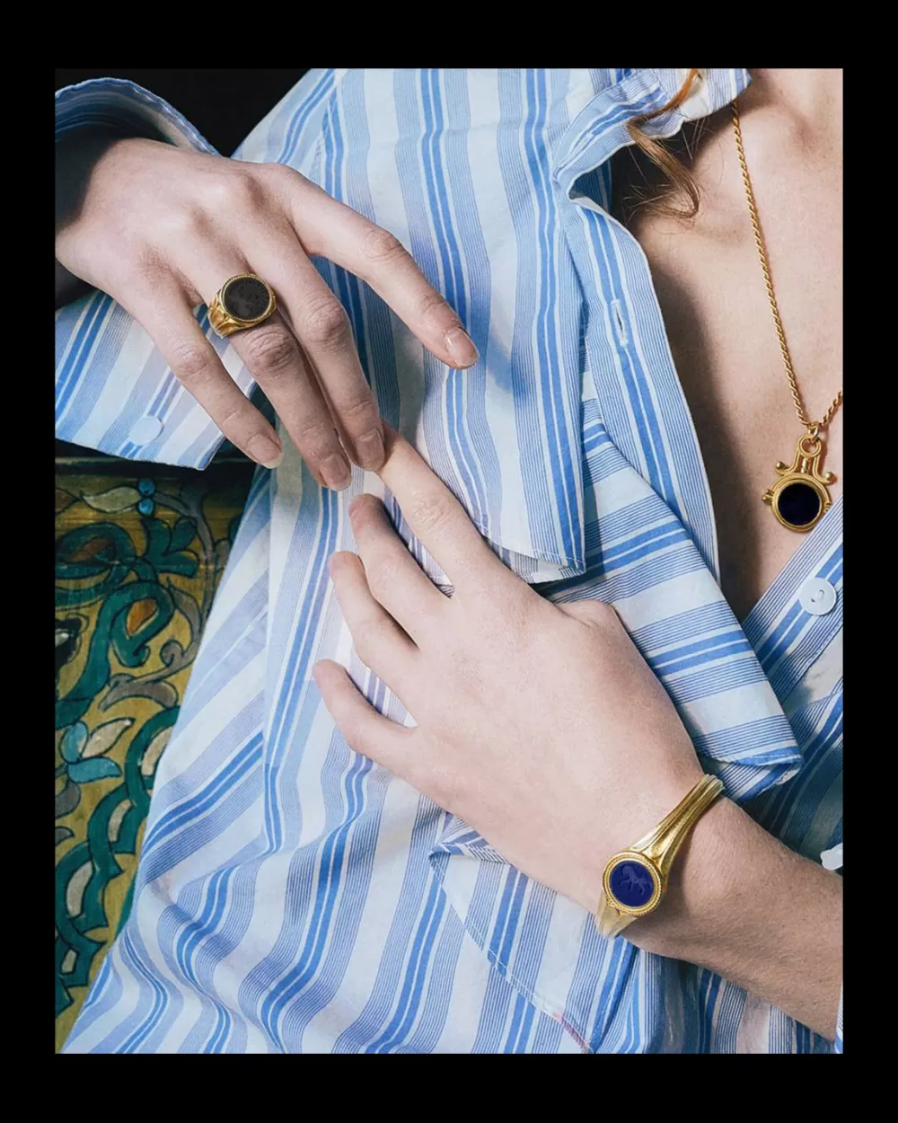 Nove25 Bracciale Chevalier Viribus Et Animo Lapis Oro Giallo