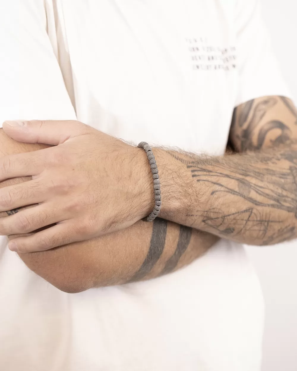 Nove25 Bracciale Corda Elementi Tondi Puntinati