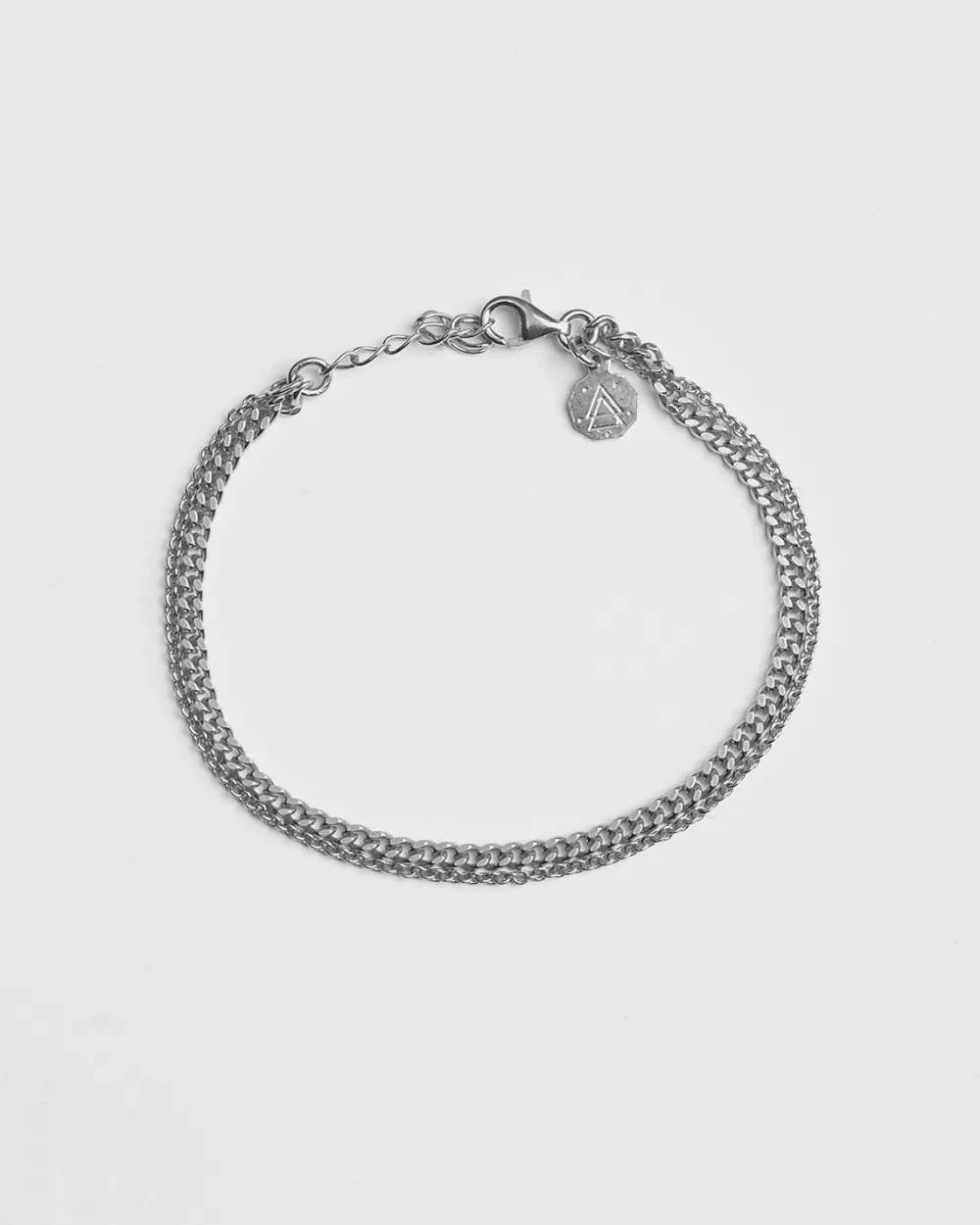 Nove25 Bracciale Due Fili Grumetta E Forzatina Argento