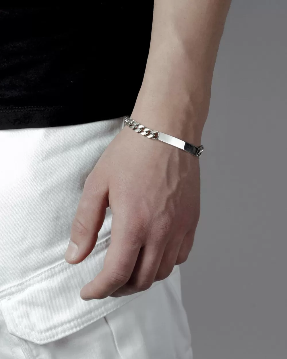 Nove25 Bracciale Grumetta Quadrata Con Targa Filo 250 Custom