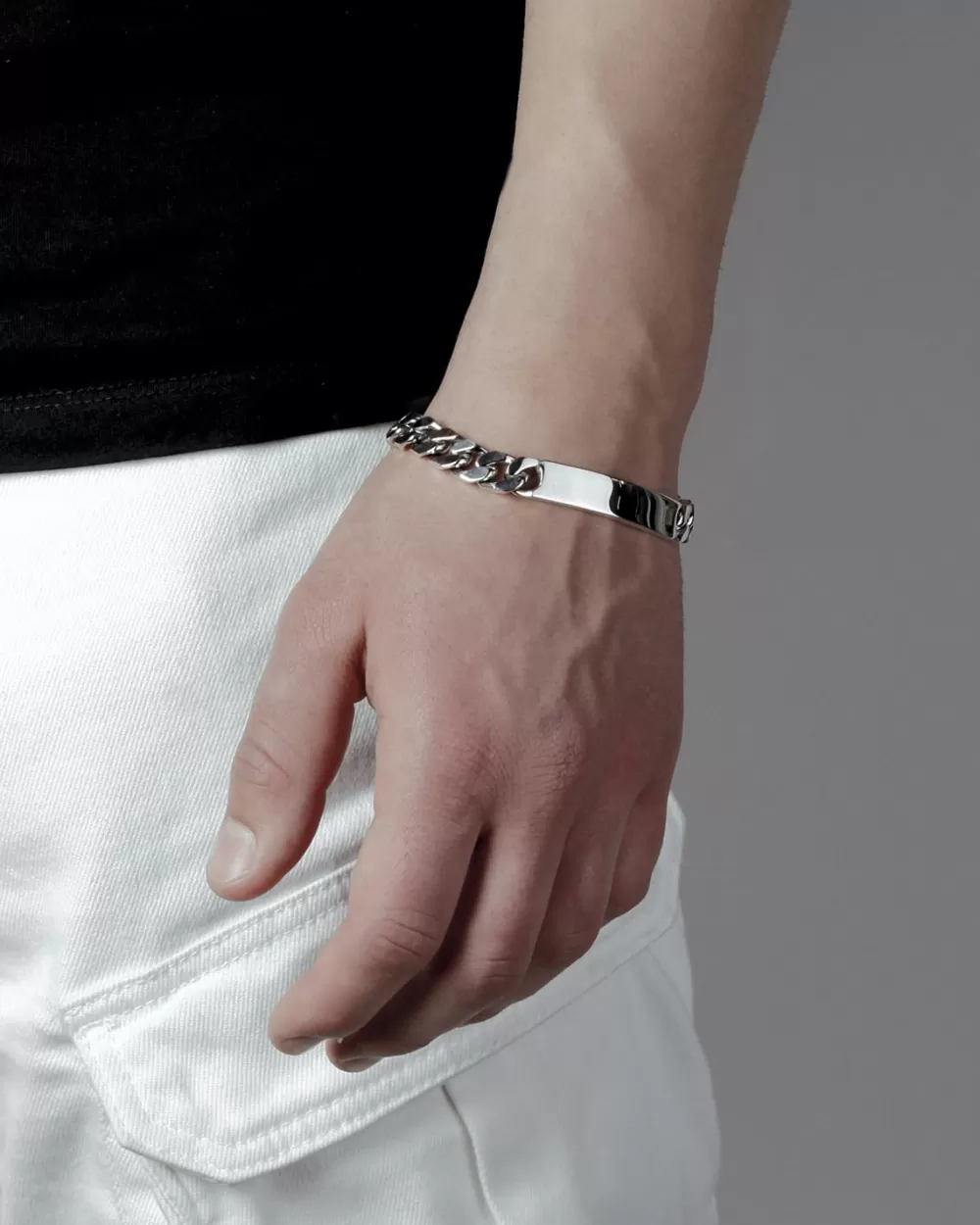 Nove25 Bracciale Grumetta Quadrata Con Targa Filo 300 Custom