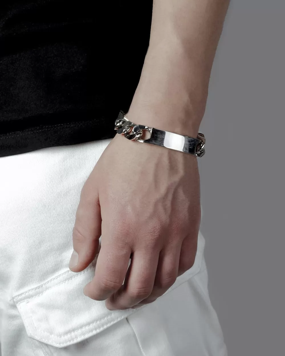 Nove25 Bracciale Grumetta Quadrata Con Targa Filo 450 Custom