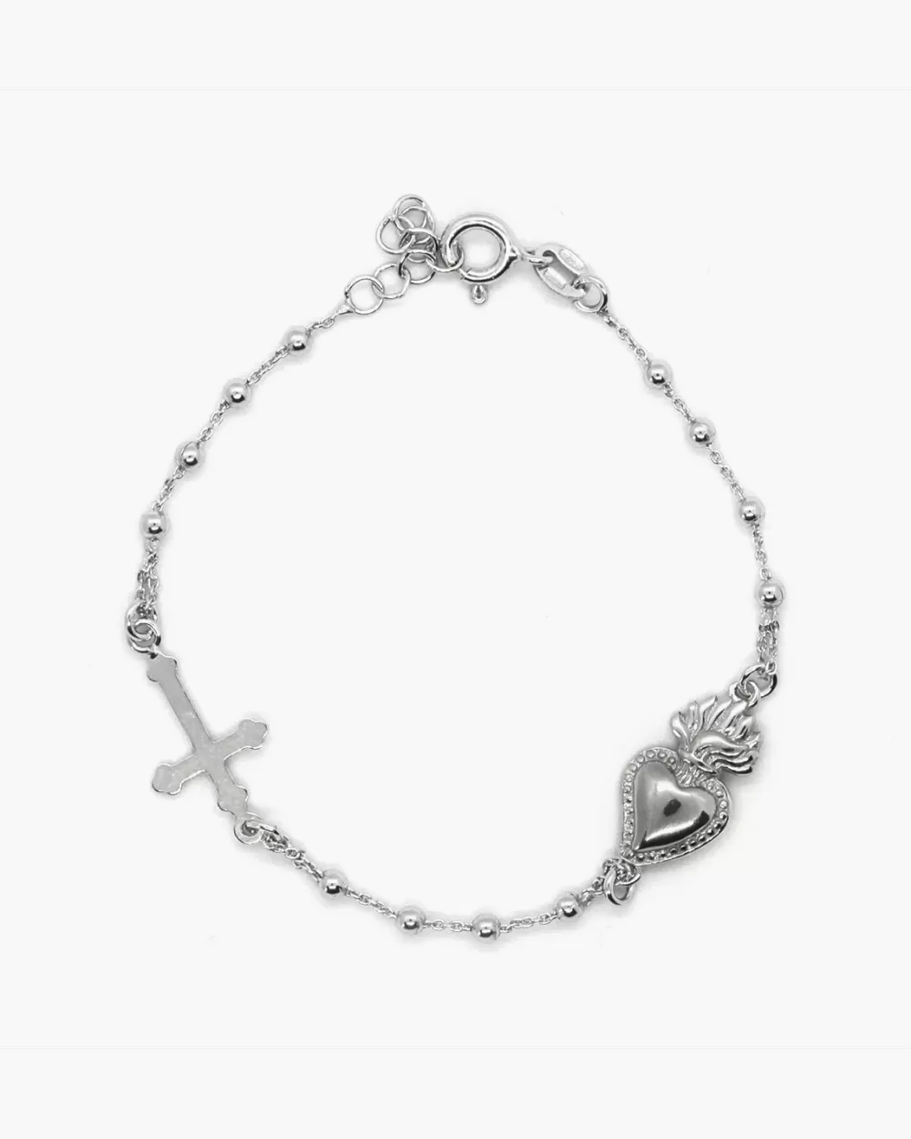 Nove25 Bracciale Rosario Cuore Ex-Voto E Croce Gotica