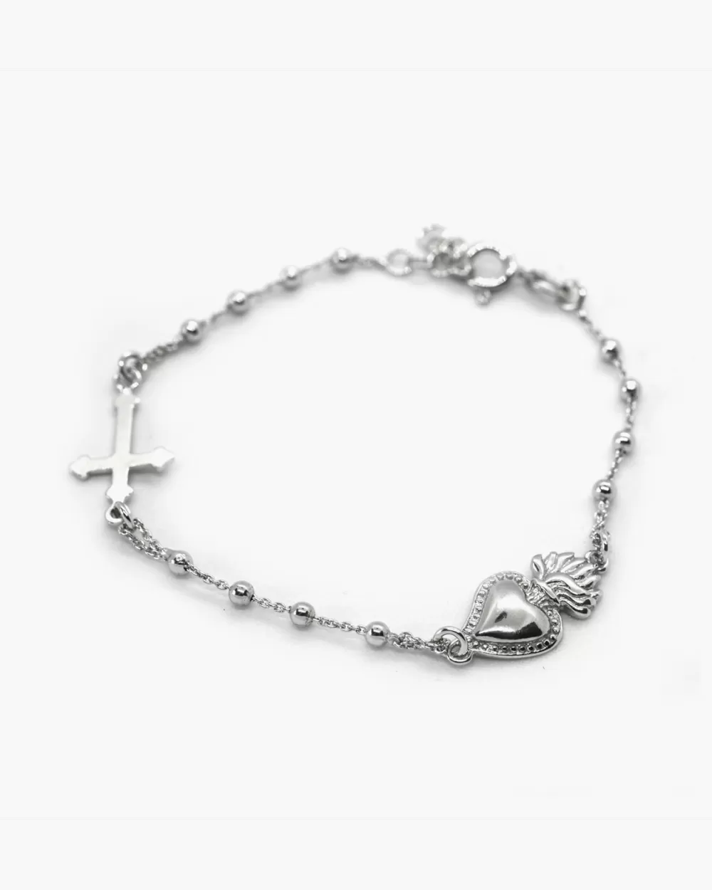Nove25 Bracciale Rosario Cuore Ex-Voto E Croce Gotica
