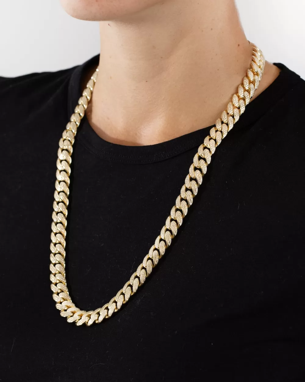 Nove25 Collana Grumetta Ovale H120 Con Zirconia Cubica / Galvanica Oro Giallo Lucido