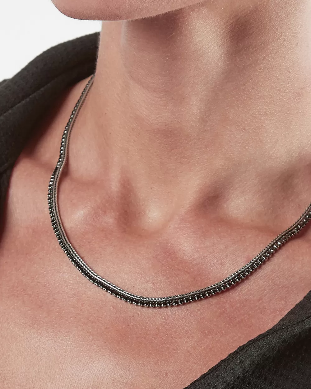 Nove25 Collana Tennis Black Foxtail