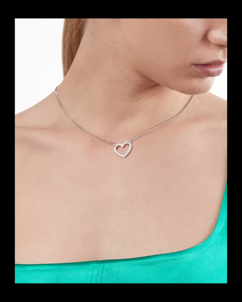 Nove25 Collana Tight Love In Argento Con Cuore Con Brillanti