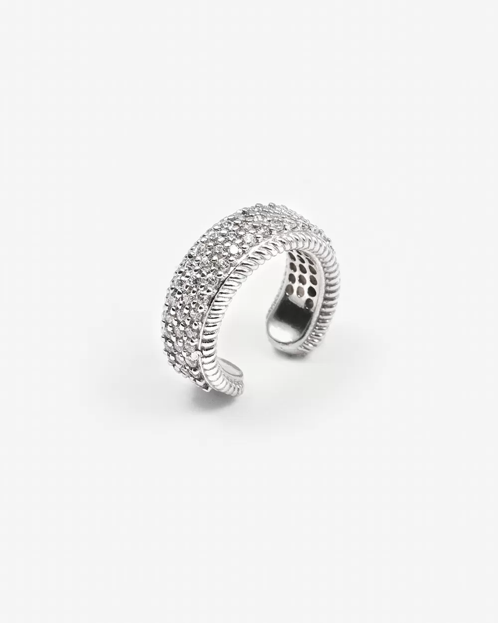 Nove25 Ear Cuff Bright Wrap In Argento Con Brillanti