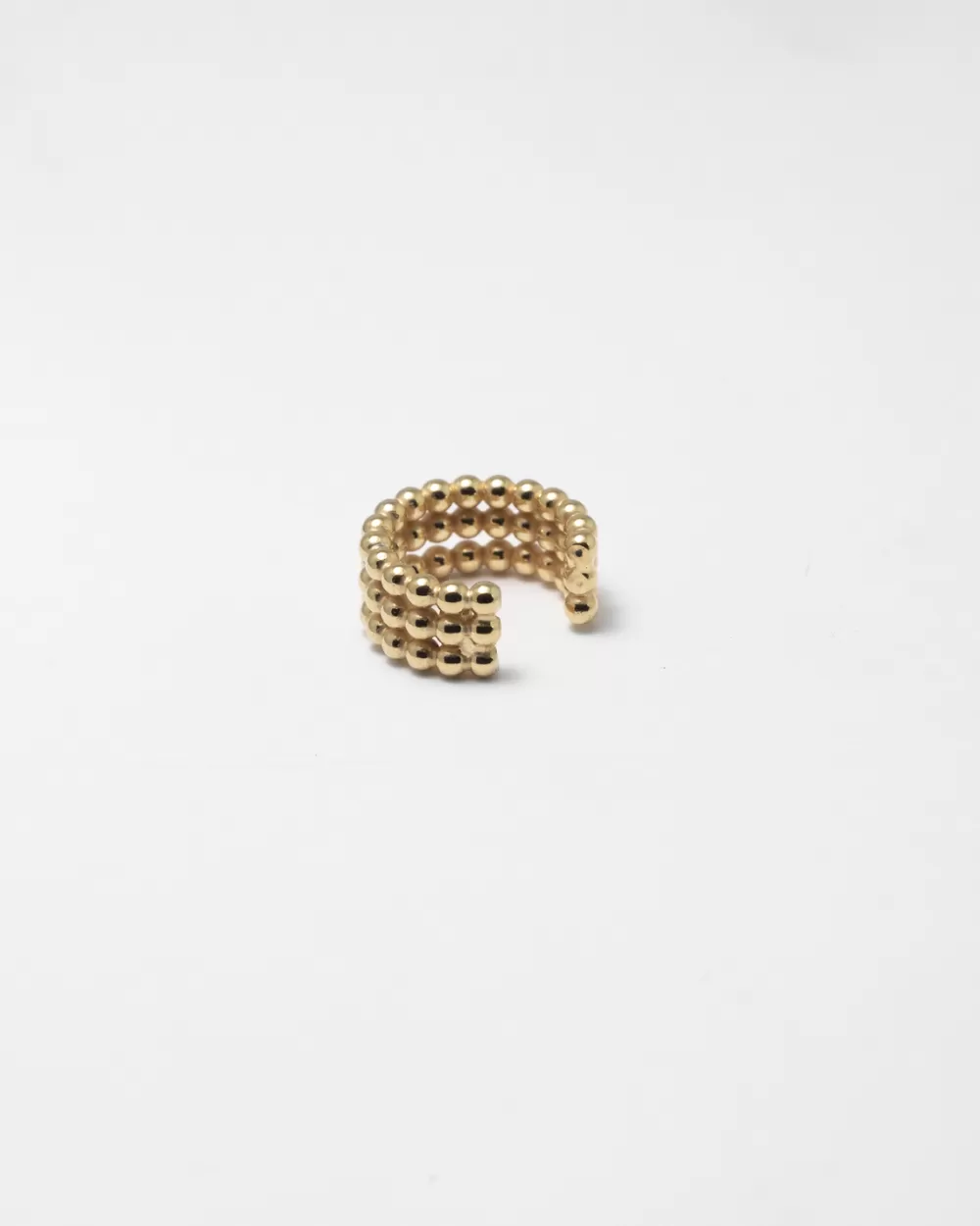Nove25 Ear Cuff Orecchino Senza Buco Palline Tre Giri Placcato Oro