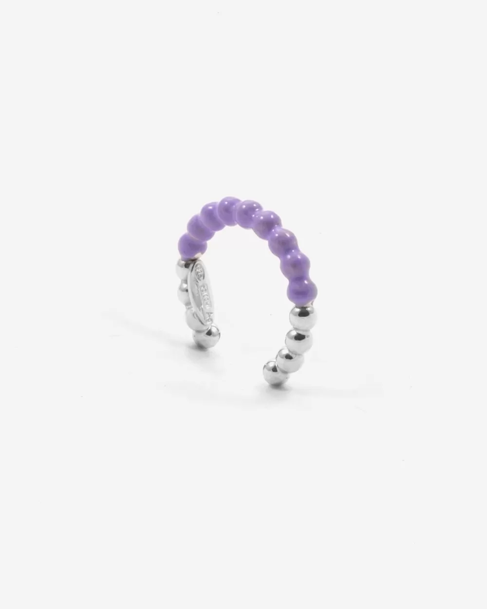 Nove25 Ear Cuff Orecchino Senza Buco Palline Un Giro Smalto Lilla