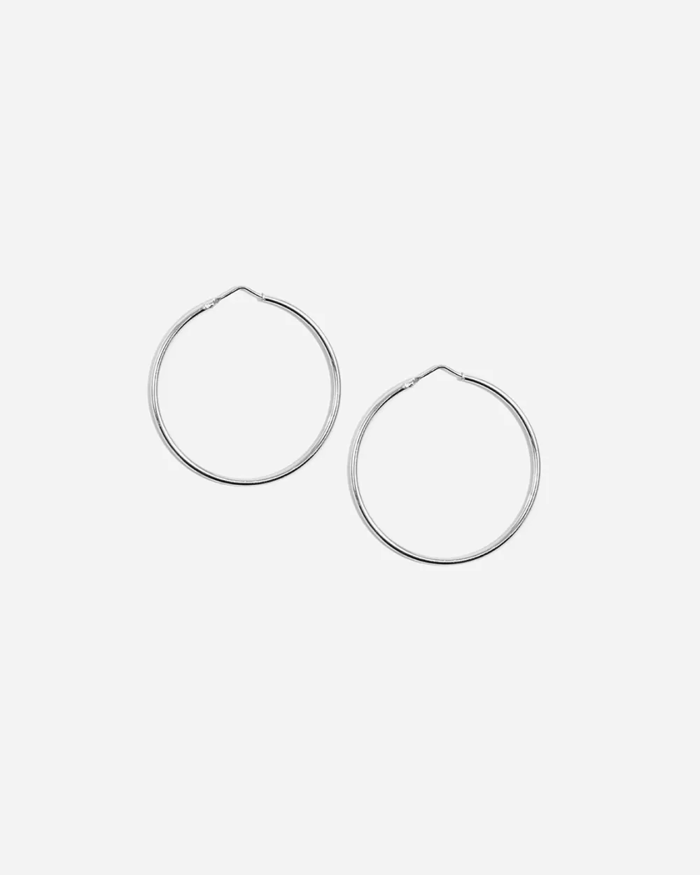 Nove25 Orecchini A Cerchio Grandi Impernati Filo Tondo 1,9 In Argento Rodiato