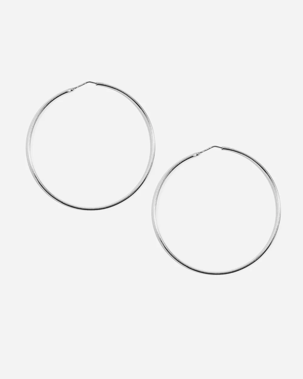 Nove25 Orecchini A Cerchio Grandi Impernati Filo Tondo 1,9 In Argento Rodiato