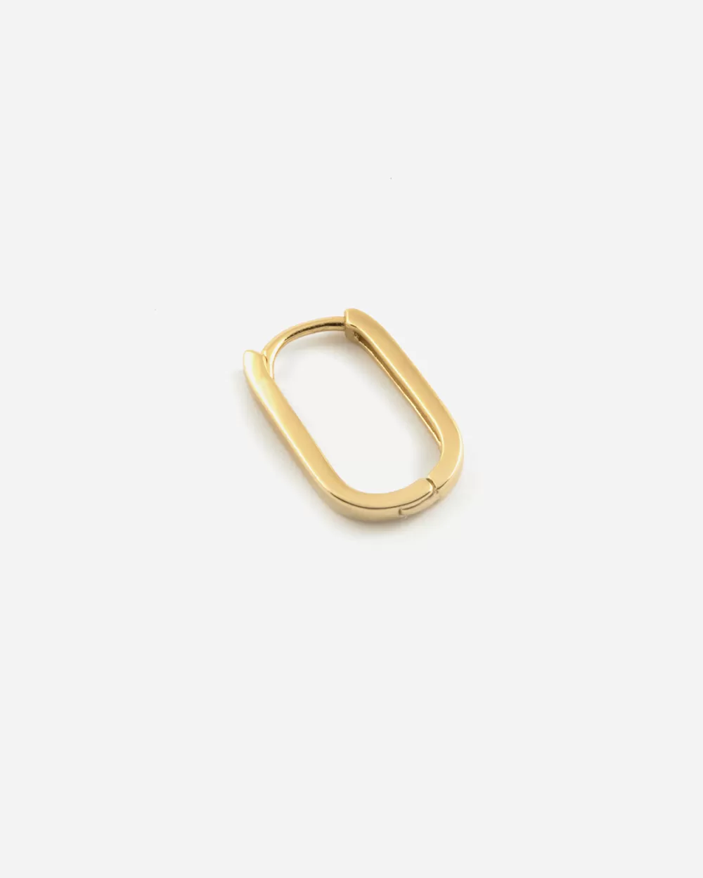 Nove25 Orecchino Singolo Ovale Squadrato Piccolo Slim / Oro Giallo Lucido